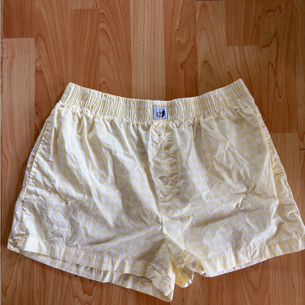 Yellow gingham boxer Shorts